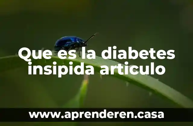 Que es la diabetes insipida articulo