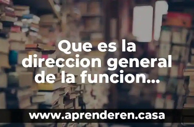 Que es la direccion general de la funcion publa