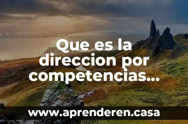 Que es la direccion por competencias administracion