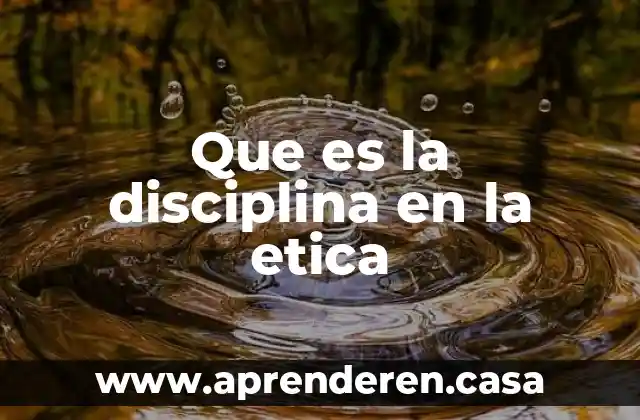 Que es la disciplina en la etica