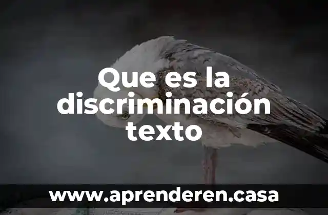 Que es la discriminación texto