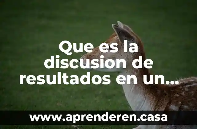 Que es la discusion de resultados en un proyecto