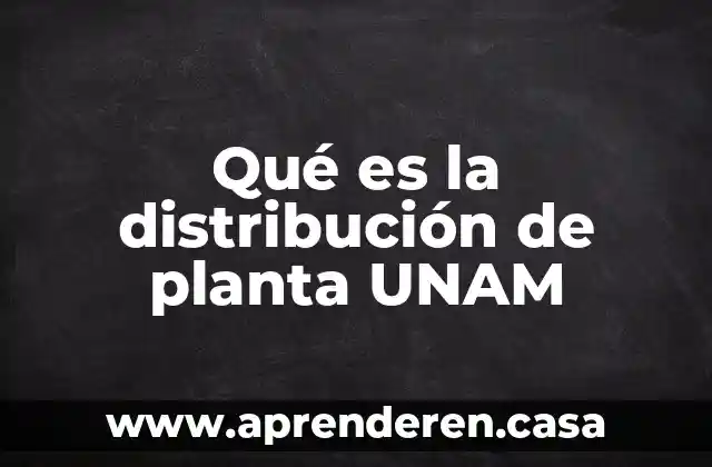 Qué es la distribución de planta UNAM