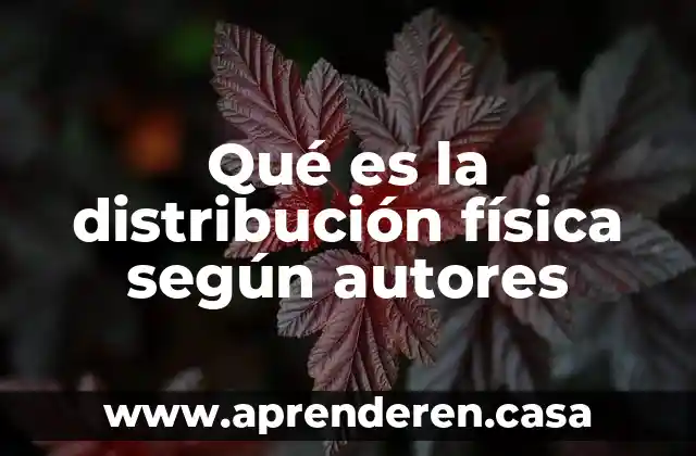 Qué es la distribución física según autores