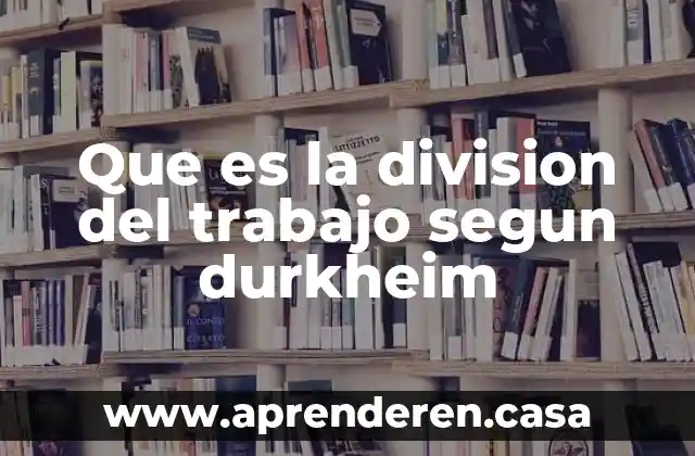 Que es la division del trabajo segun durkheim