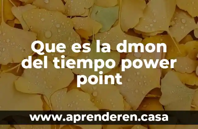 Que es la dmon del tiempo power point