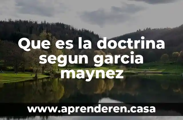 Que es la doctrina segun garcia maynez