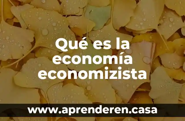 Qué es la economía economizista