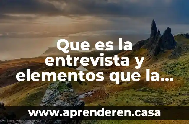 Que es la entrevista y elementos que la conforman