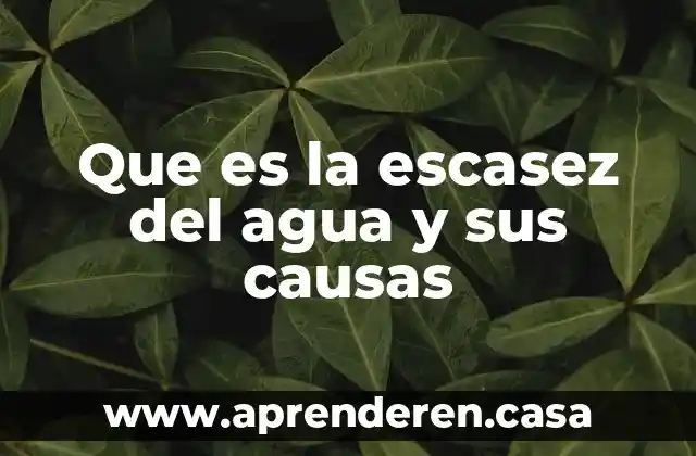Que es perro de agua 8 Que es la escasez del agua y sus causas