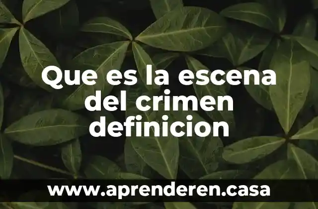 Que es la escena del crimen definicion