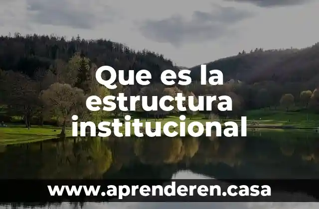 Que es la estructura institucional