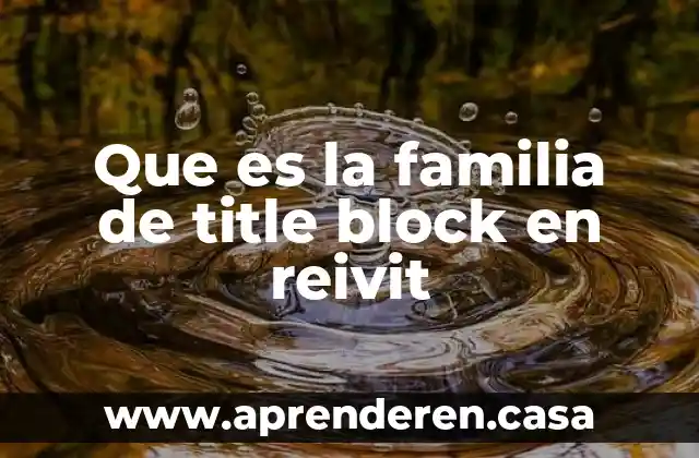 Que es la familia lm 5 Que es la familia de title block en reivit