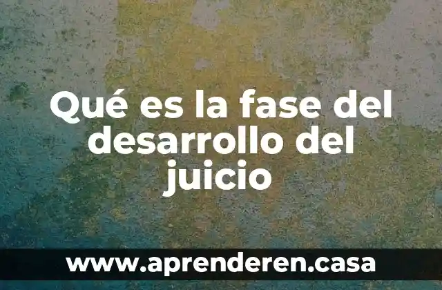Qué es la fase del desarrollo del juicio