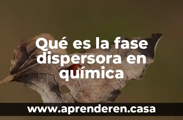 Qué es la fase dispersora en química