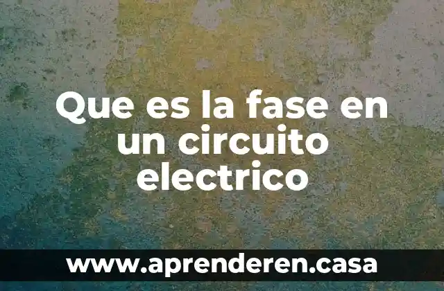 Que es la fase en un circuito electrico