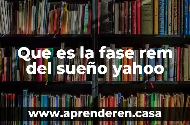 Que es la fase rem del sueño yahoo