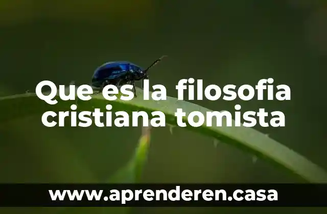 Que es la filosofia cristiana tomista