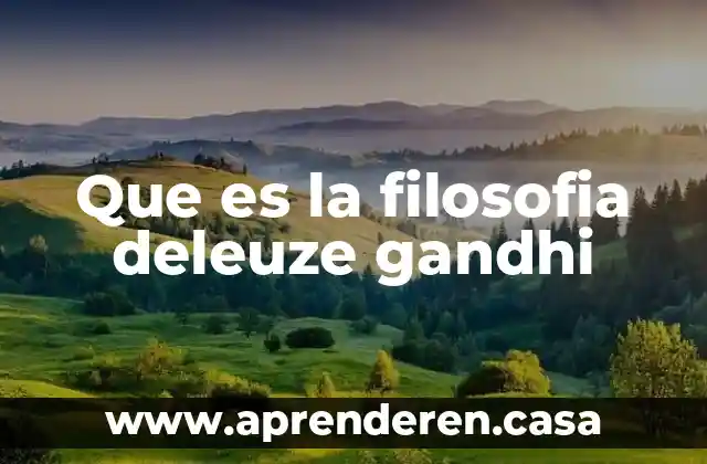 Que es la filosofia deleuze gandhi