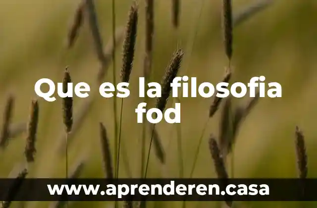 Que es la filosofia fod
