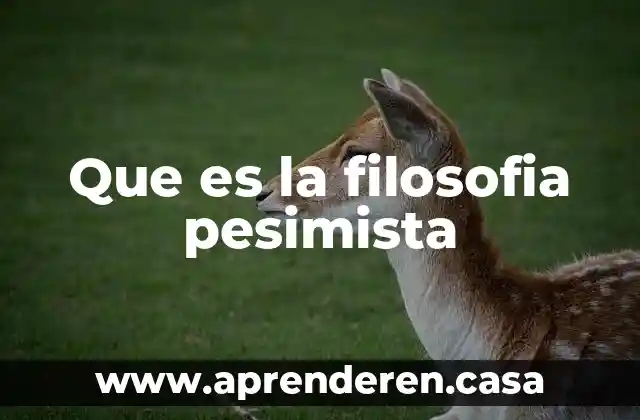 Que es la filosofia pesimista
