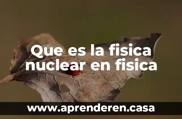 Que es la fisica nuclear en fisica