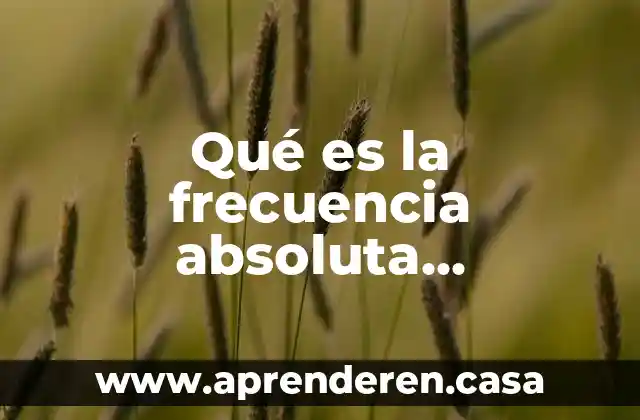 Qué es la frecuencia absoluta acumulada en estadística