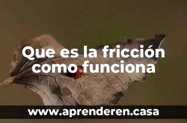 Que es la fricción como funciona