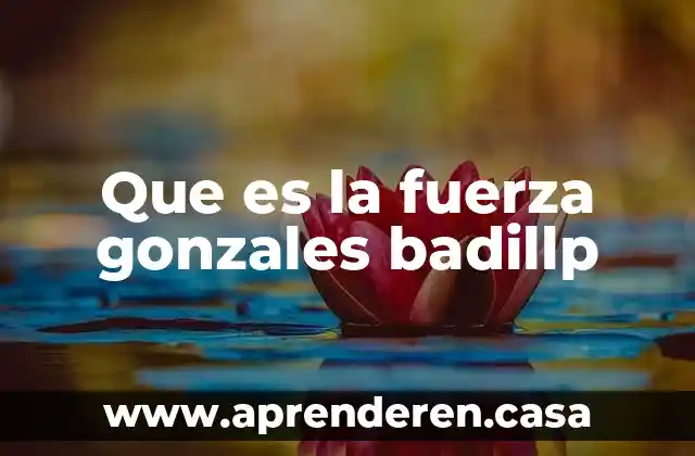 Que es la fuerza gonzales badillp