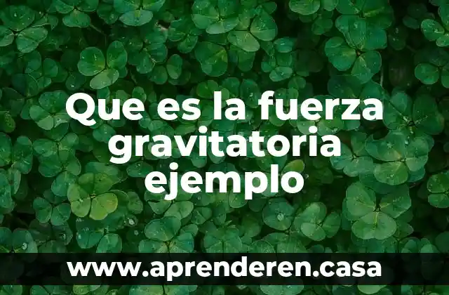 Que es la fuerza gravitatoria ejemplo