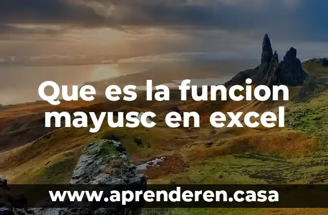 Que es la funcion mayusc en excel
