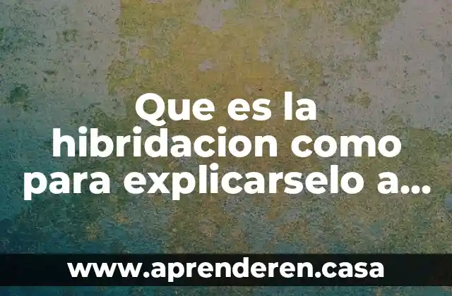 Que es la hibridacion como para explicarselo a un niño