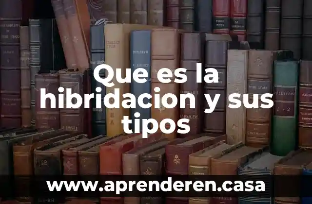 Que es la hibridacion y sus tipos