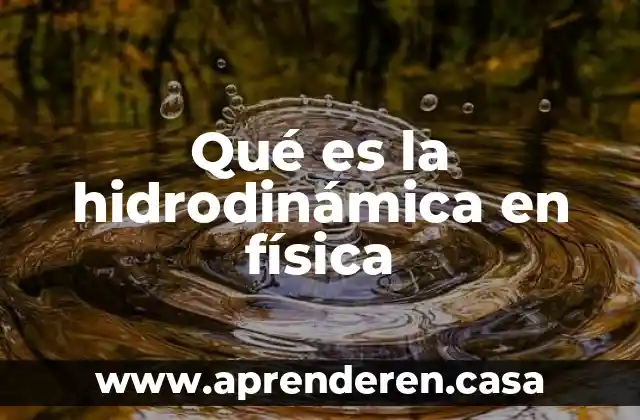 Qué es la hidrodinámica en física