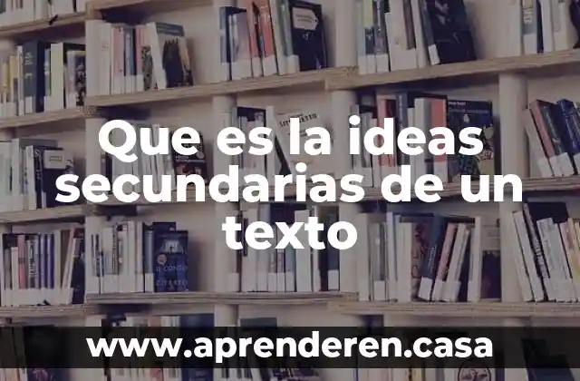 Que es la ideas secundarias de un texto