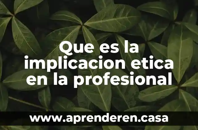 Que es implicacion o condicional en matemáticas 4 Que es la implicacion etica en la profesional