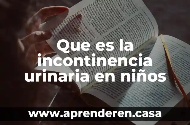 Que es una infeccion urinaria en niños 3 Que es la incontinencia urinaria en niños