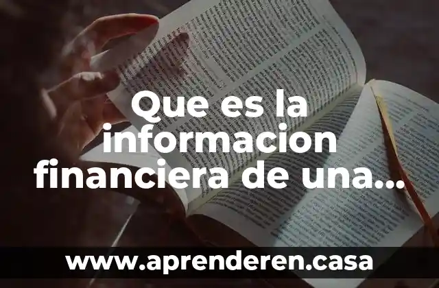 Que es la actividad financiera de una empresa 7 Que es la informacion financiera de una empresa