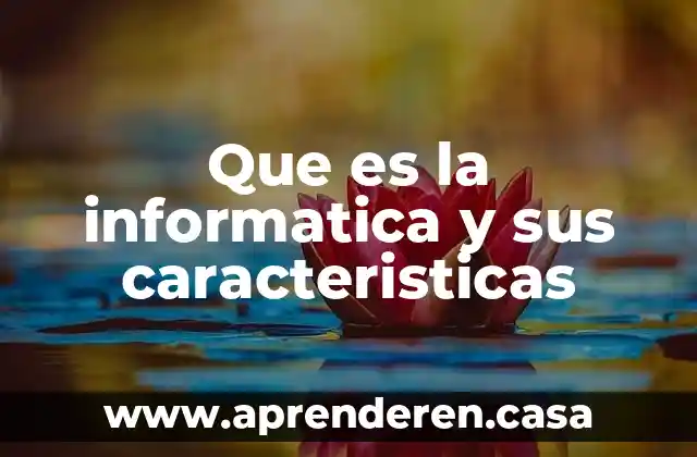 Que es la informatica y sus caracteristicas