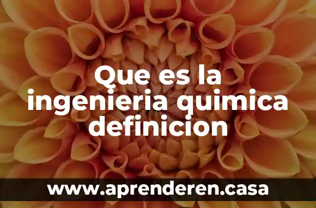 Que es la ingenieria quimica definicion