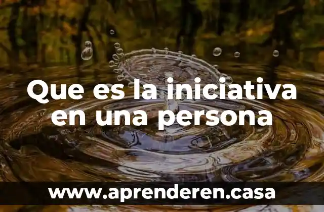 Que es la iniciativa cultural 6 Que es la iniciativa en una persona