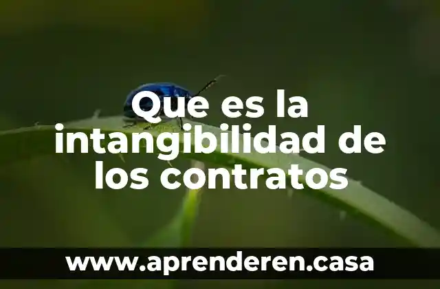 Que es la intangibilidad de los contratos