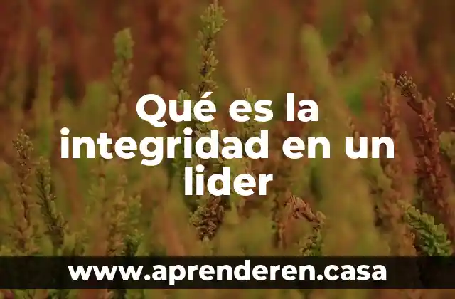 Qué es la integridad en un lider