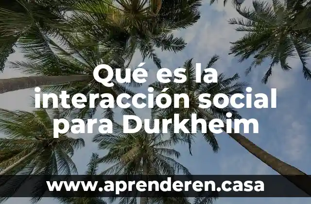 Qué es la interacción social para Durkheim
