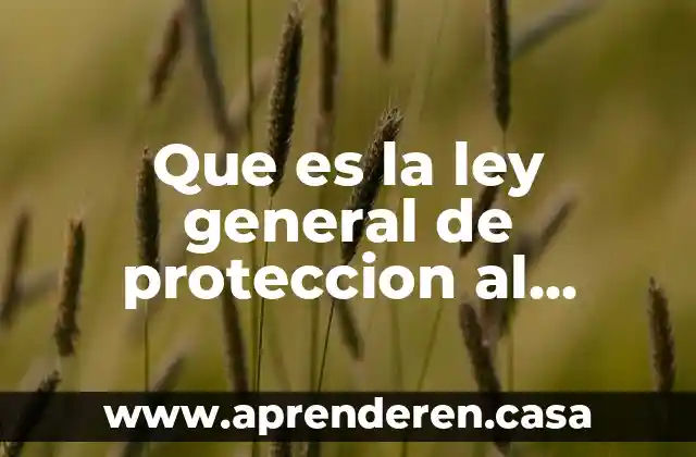 Que es la ley general de proteccion al ambiente