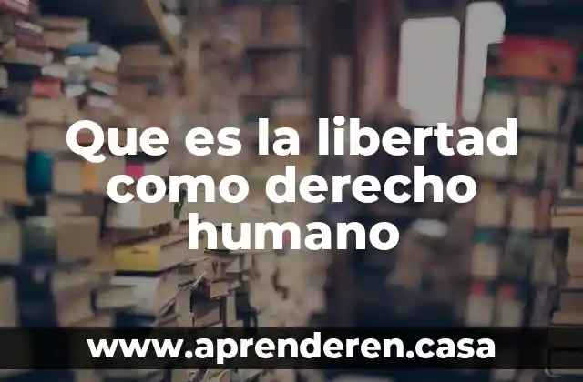 Que es la libertad como derecho humano