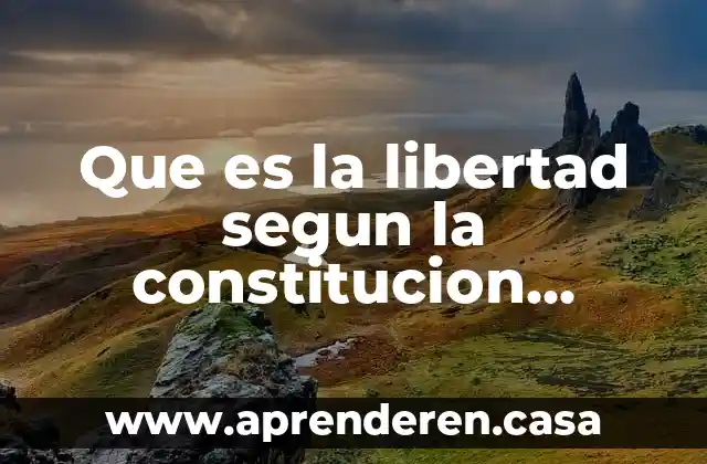 Que es la libertad segun la constitucion mexicana