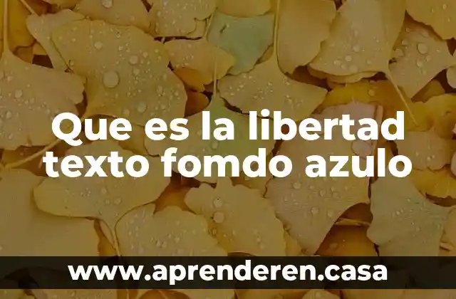 Que es la libertad texto fomdo azulo