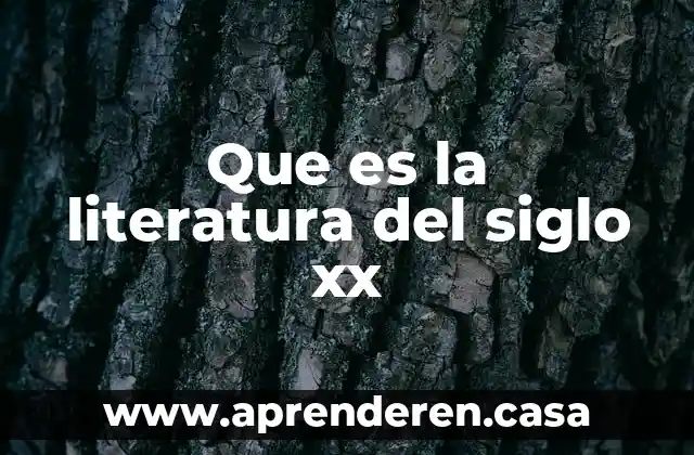 Que es la literatura del siglo xx
