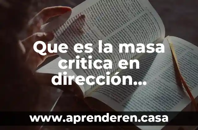 Que es la masa critica en dirección estratégica